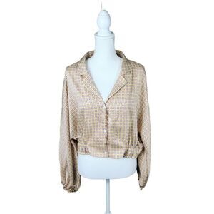 Zara Satin-Effect Floral Button-Up Blouse – Multicolor XXL